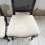 Set of 4 black lacquer chairs