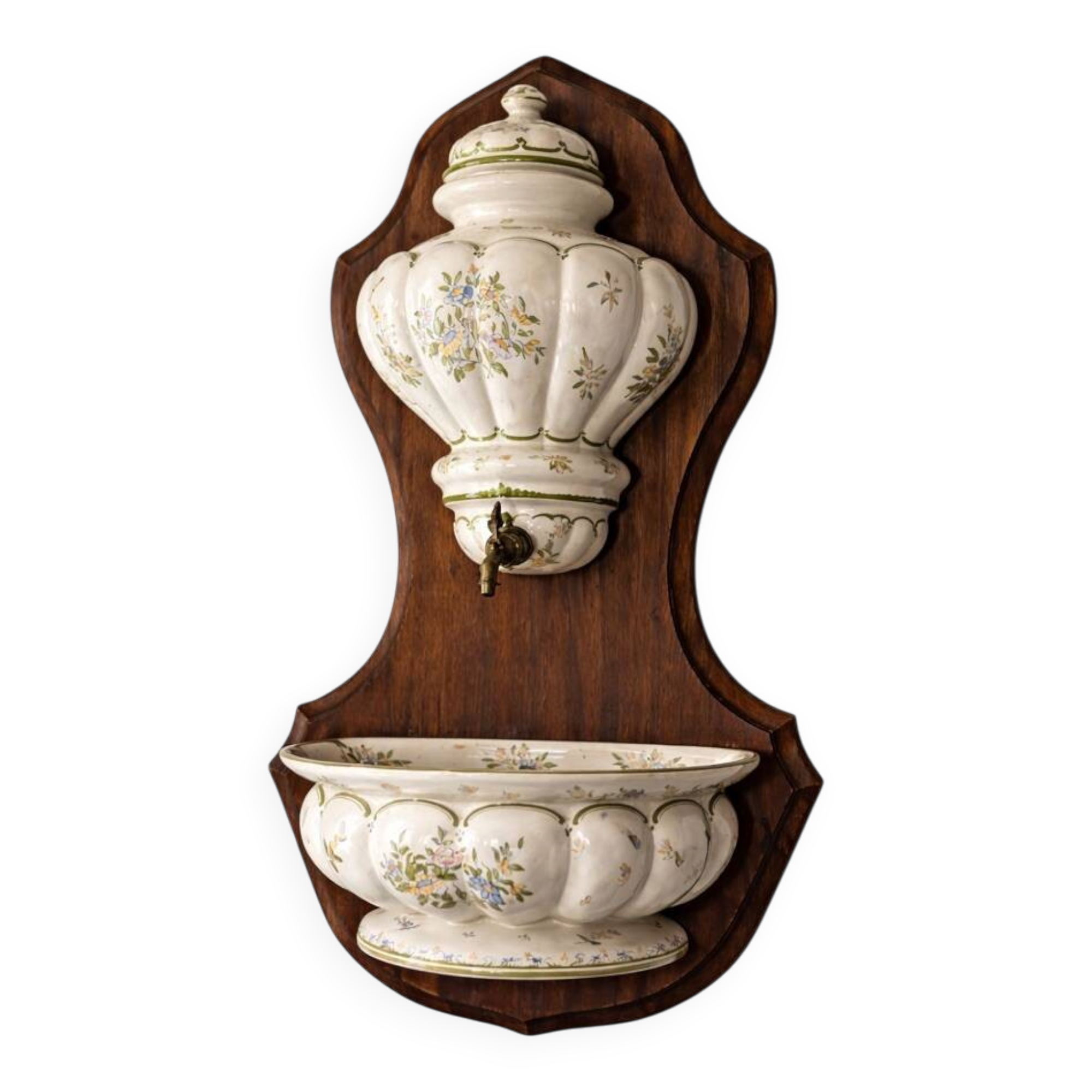 Moustiers wall fountain in signed earthenware – country house spirit