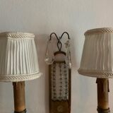 Art deco wall lamp in brass, pearls and tassels