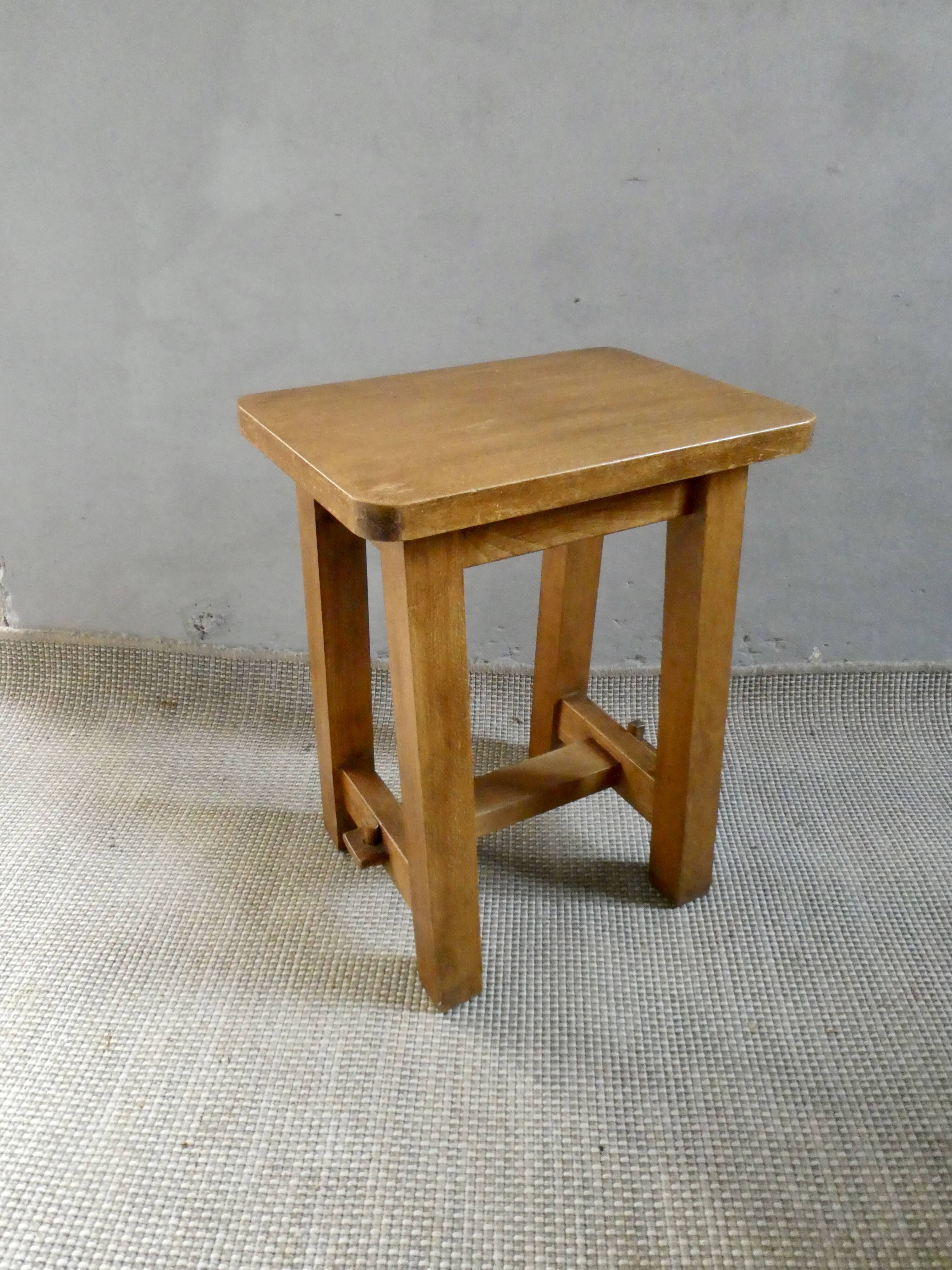 Solid wood stool from the 1950s-60s