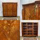 Louis XV style 3-door wardrobe in oak and rosewood - 1970s