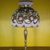 Large brass lamp with lampshade