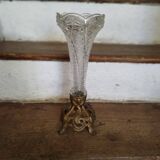 Old cornet vase on spelter foot
