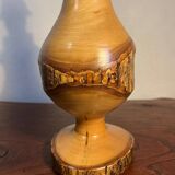 Solid wood bark lamp base