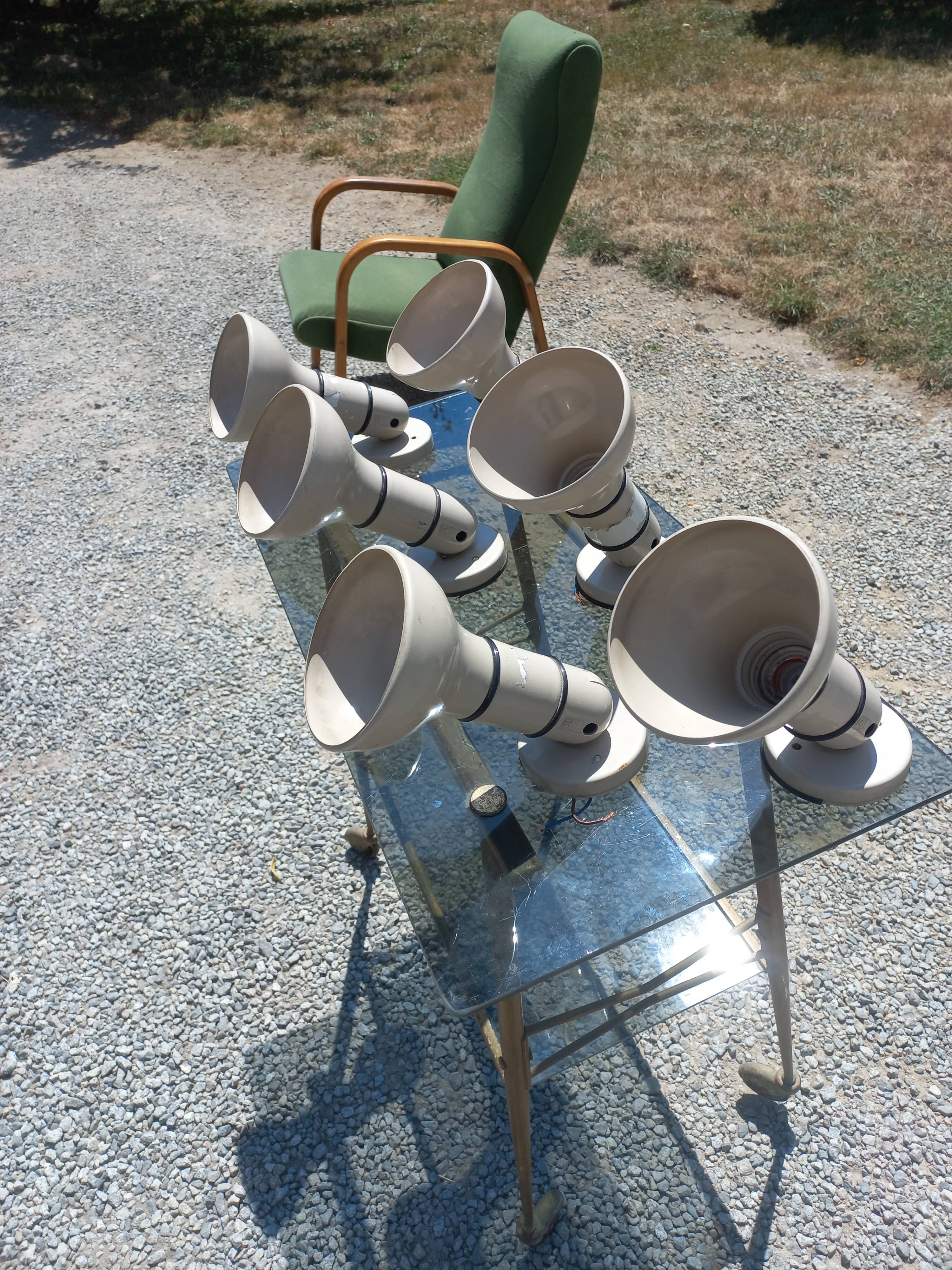 Set of 6 Lita adjustable spotlight wall lamps from the 70s