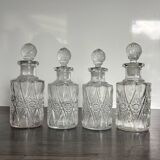 Set of 4 molded crystal bottles – Val Saint Lambert
