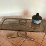 Coffee table 70s glass and chrome