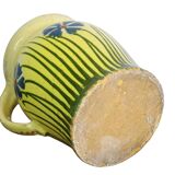 Pichet ancien en faïence française orné de fleurs peintes à la main