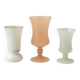 Set of three small antique vases in opaline and porcelain - 1950s