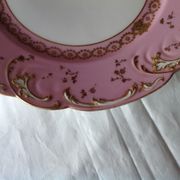 Flat porcelain plate of Limoges of the Haviland Manufacture (19th).