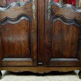 Louis XV style bookcase in walnut, oak and beech circa 1880