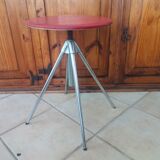 German red leather swivel filigree rotating height adjusting stools by Hailo 1960s, Set of 2
