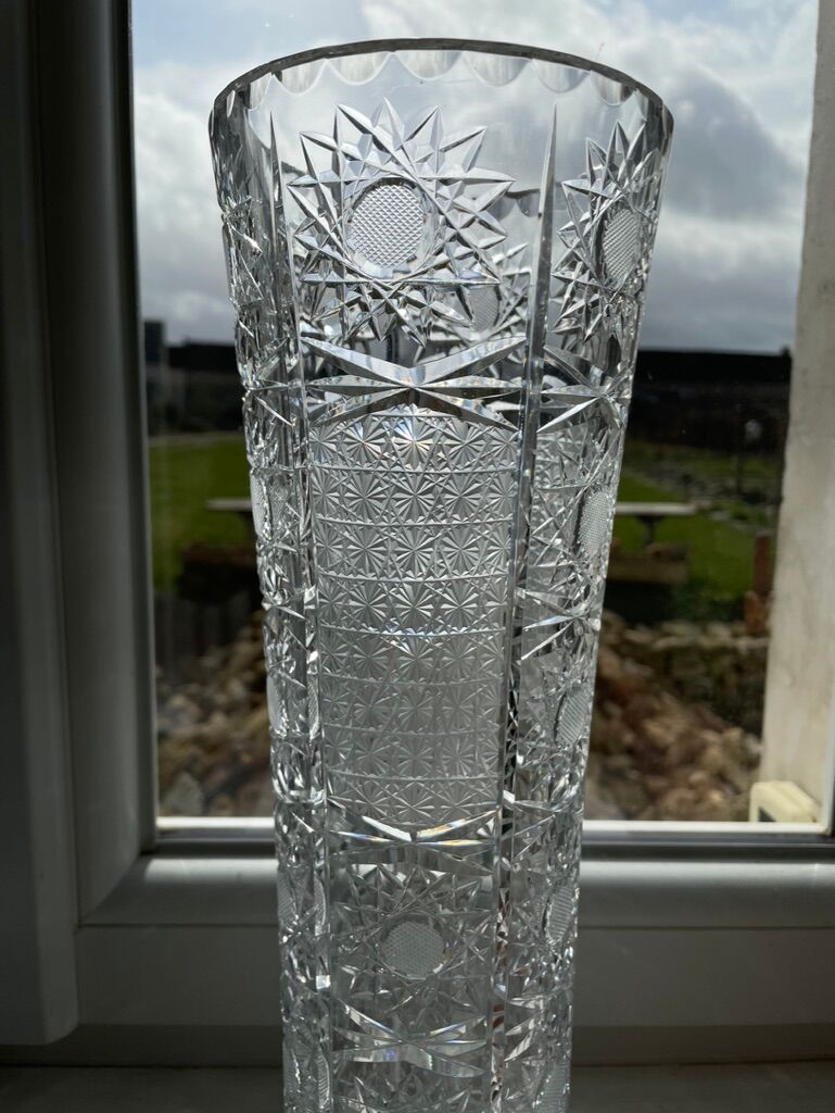 Carved crystal vase - Mid-twentieth century