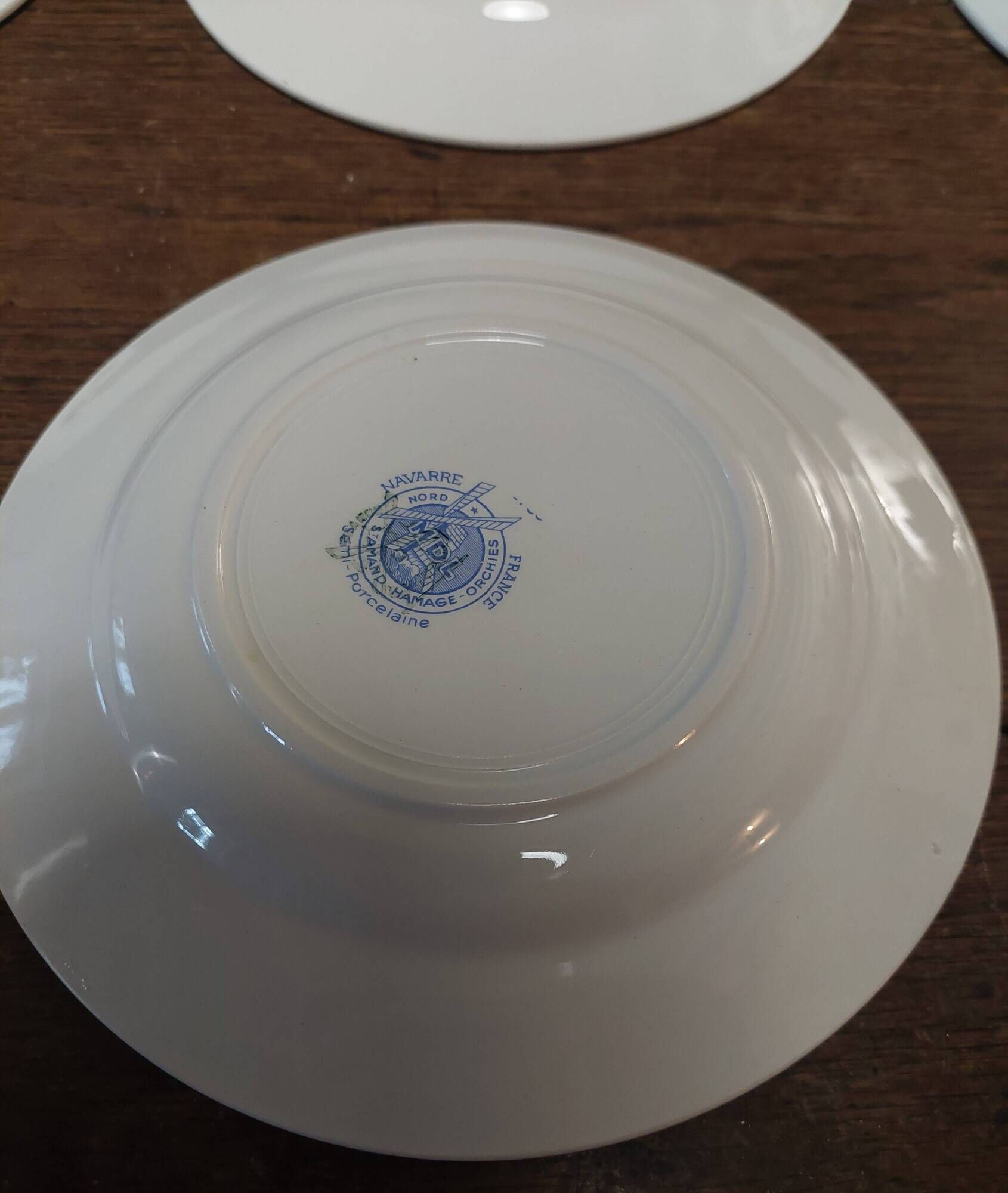 Set of six dessert plates Moulin des Loups Saint Amand Navarre pattern