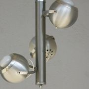 Lustre 1970 aluminium avec son applique