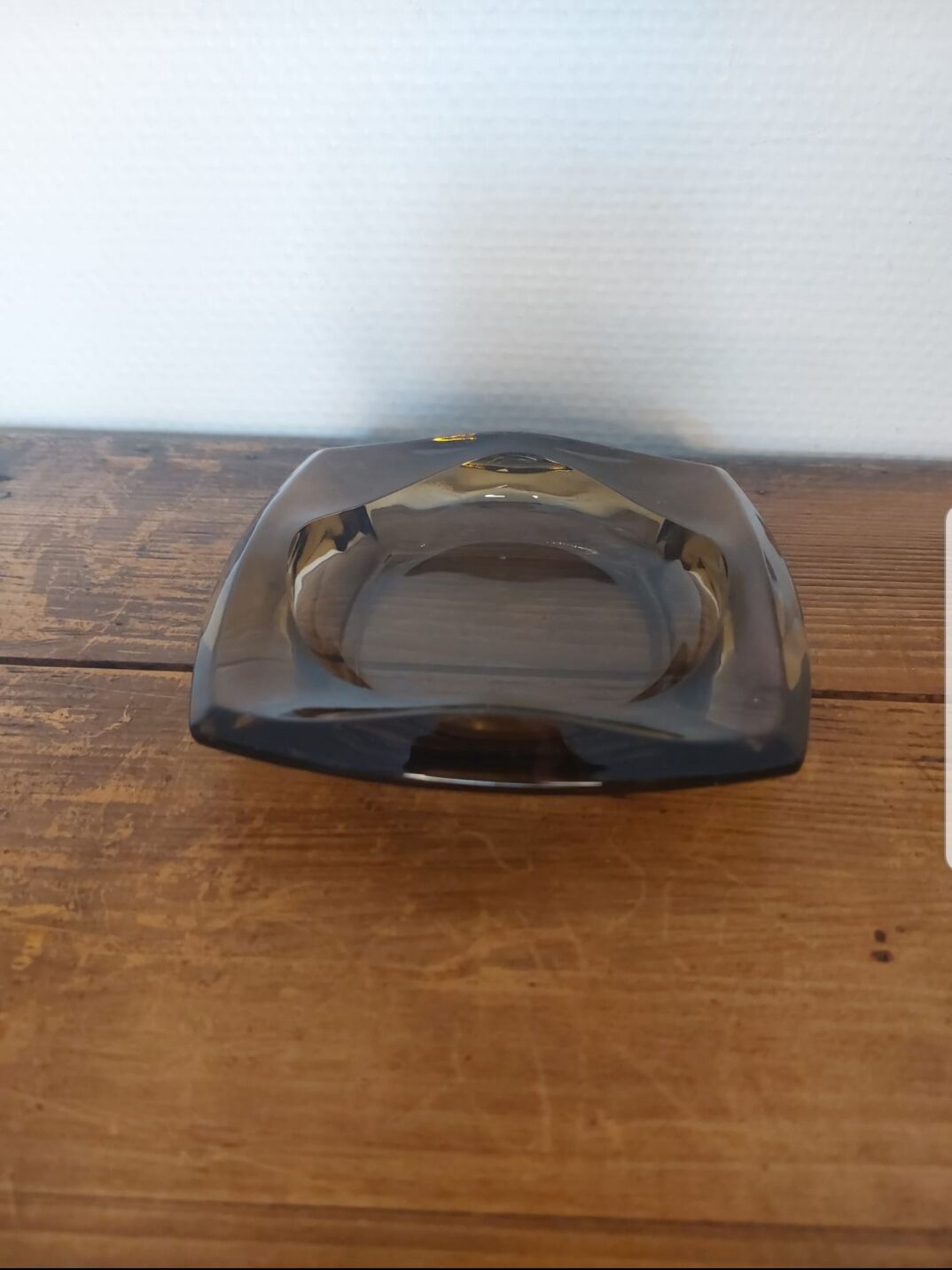 Black glass ashtray