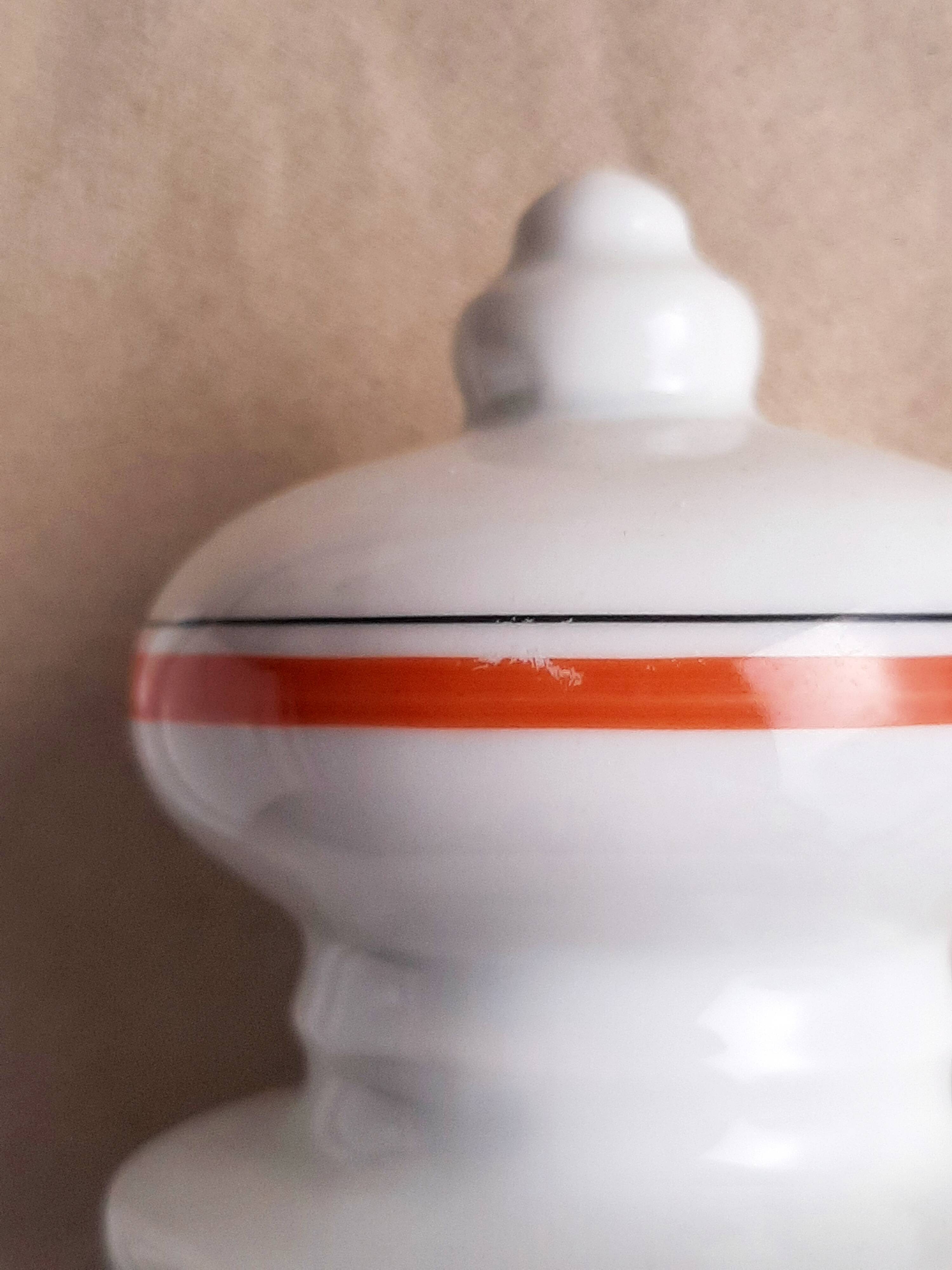 Vintage sugar bowl in Auteuil porcelain bistro service