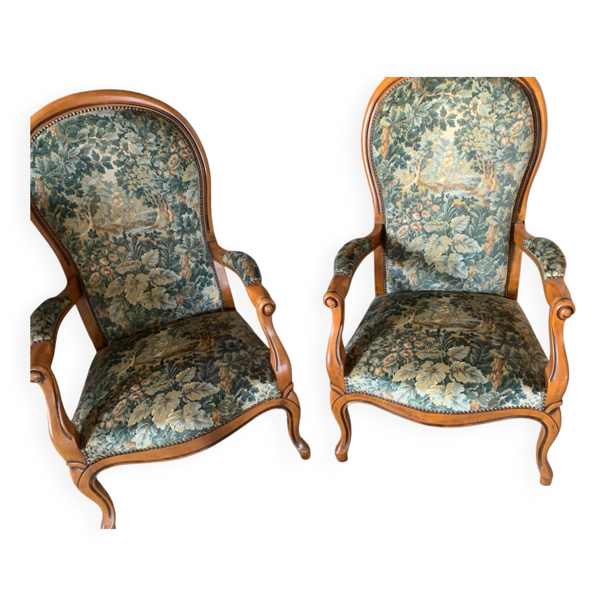 Lot of 2 Voltaire armchairs