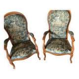 Lot of 2 Voltaire armchairs