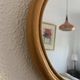 Vintage mirror 1960 apple rattan wicker bamboo - 32 x 35 cm