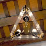 Lustre Venini tubulaire verre de Murano 1970, Italie