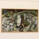 Swedish Oil On Canvas Painting "Composition in Green" - Vintage & Framed
