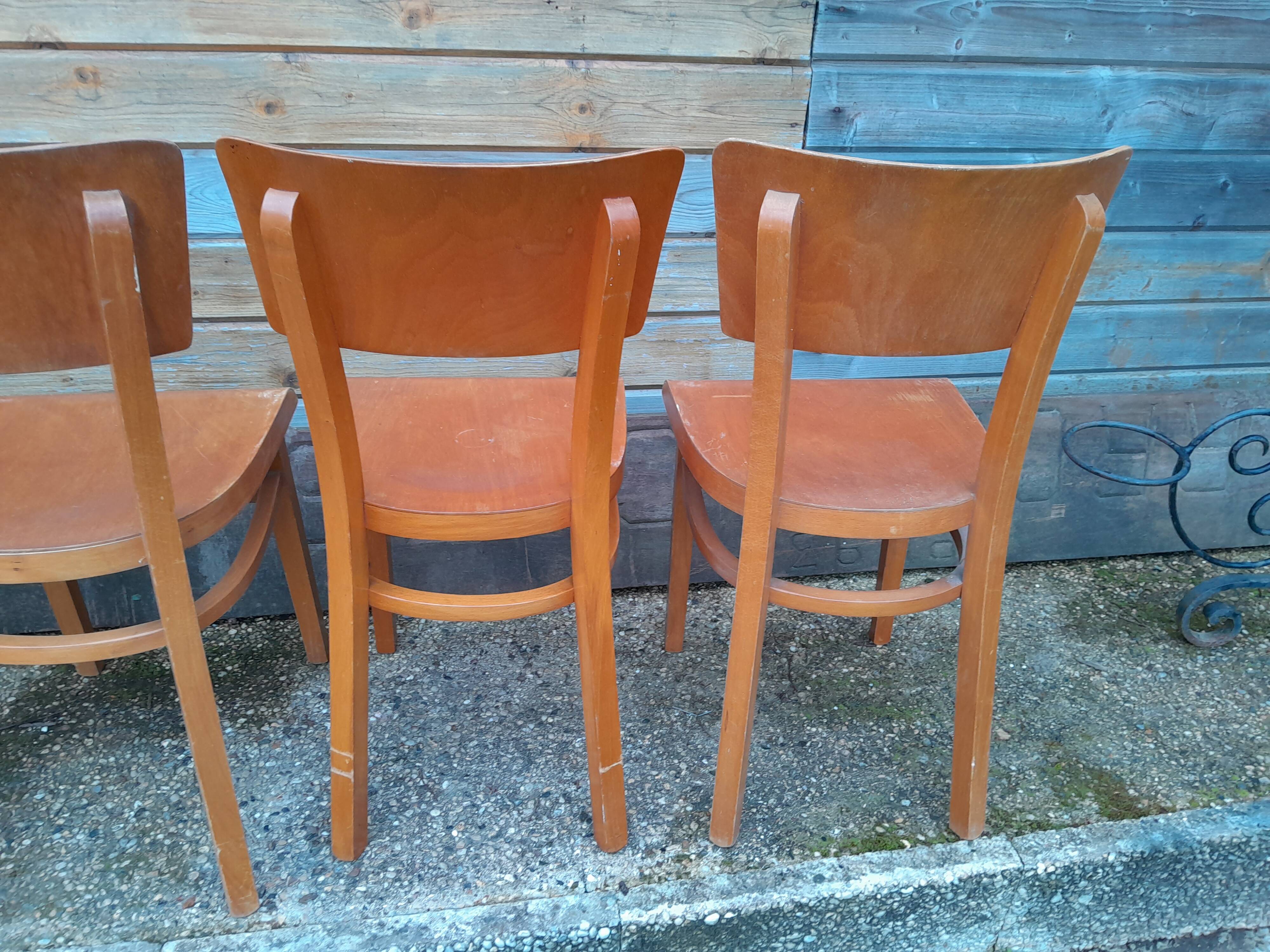 4 old vintage bistro chairs