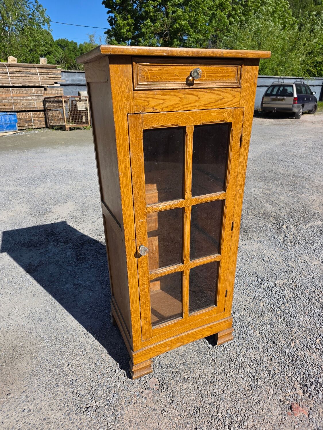 Louis Philippe style antique buffet with glass doors
