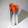 3 chrome-plated metal umbrella stands, 1970s