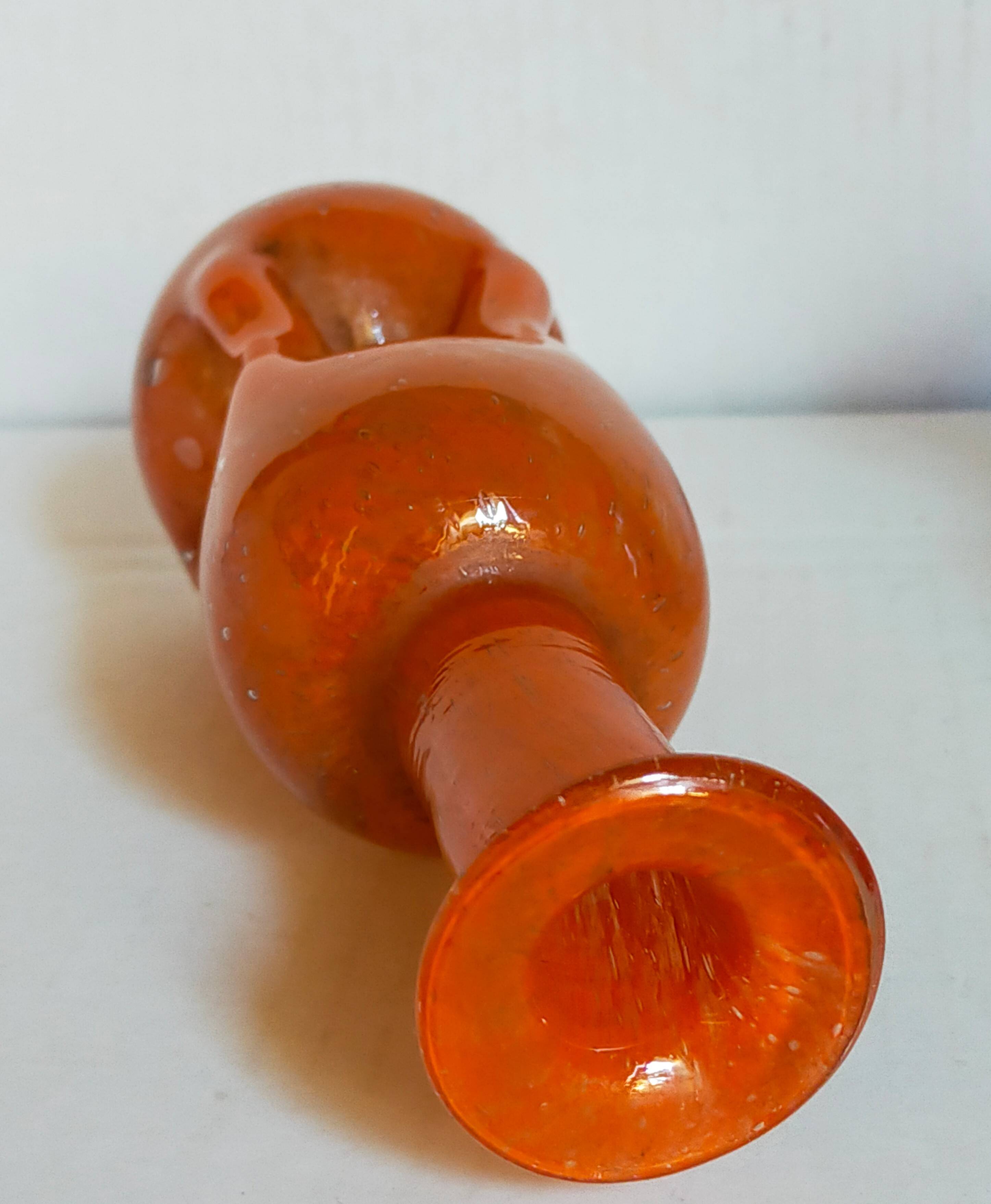 Trio of vintage blown glass soliflore vases
