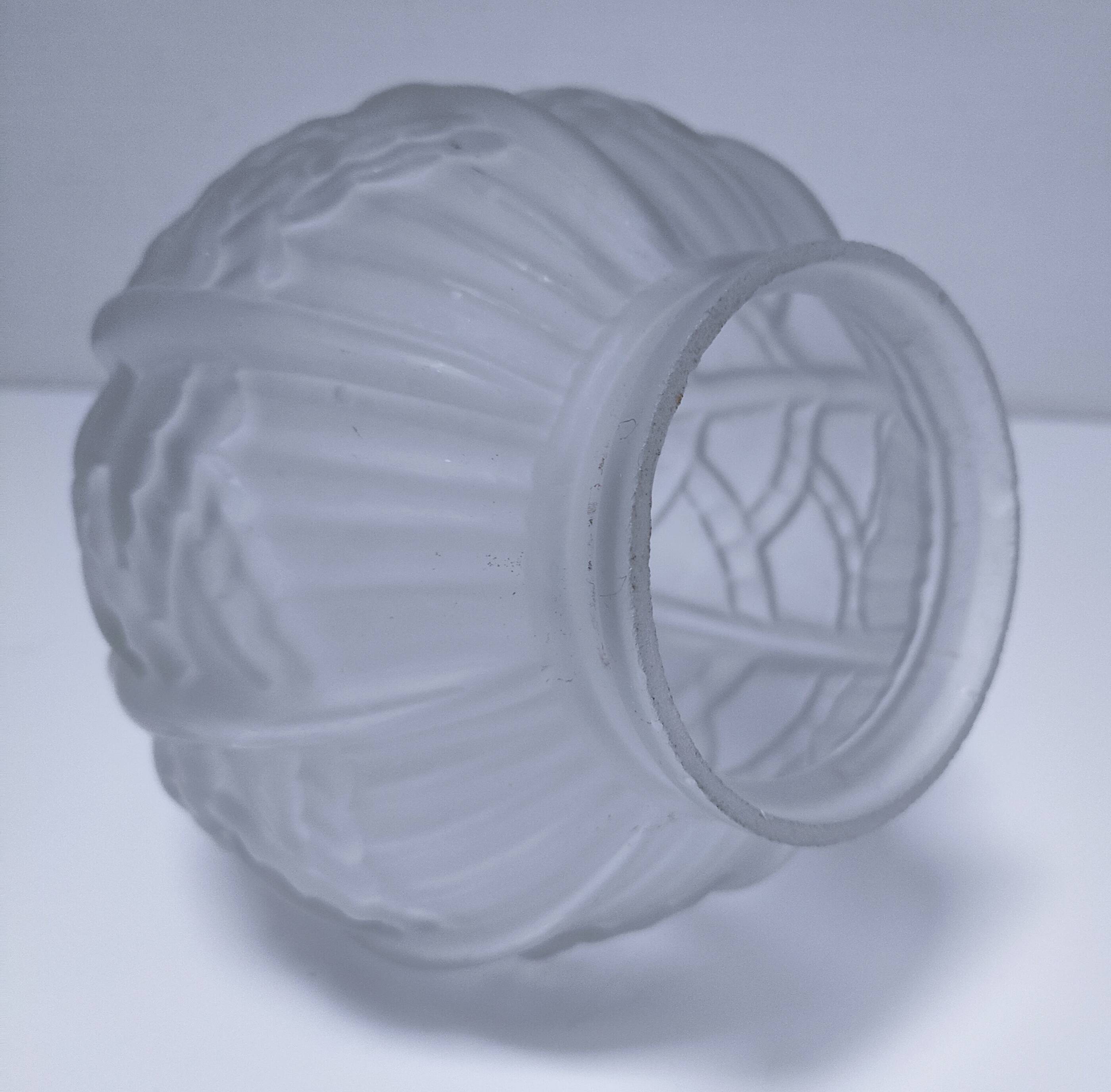 art deco pendant light with molded glass and chrome-plated metal frame