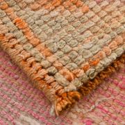 3x13 pale pink & orange turkish runner rug 82x403cm