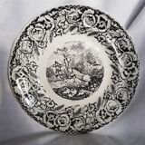 Lot de 2 assiettes parlantes Gien en noir et blanc
