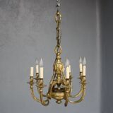 Louis XVI style gilt bronze chandelier