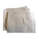 Set de 6 serviettes de lin damassé vers 1900 brodées BC