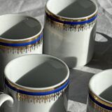 Set of 6 small espresso cups Germer Porcelain, made in Brazil.