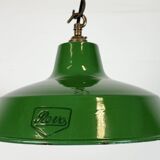 Industrial Green Enamel Factory Pendant Lamp from Revo, 1950s