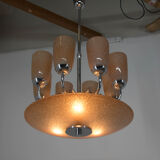 Art deco chrome plated chandelier