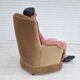 1960s, Danish high back armchair, original upholstery, green velour