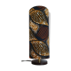 tube lamp wooden base | wax fabric boho-ethnic chic