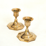 Pair of brass candle holders