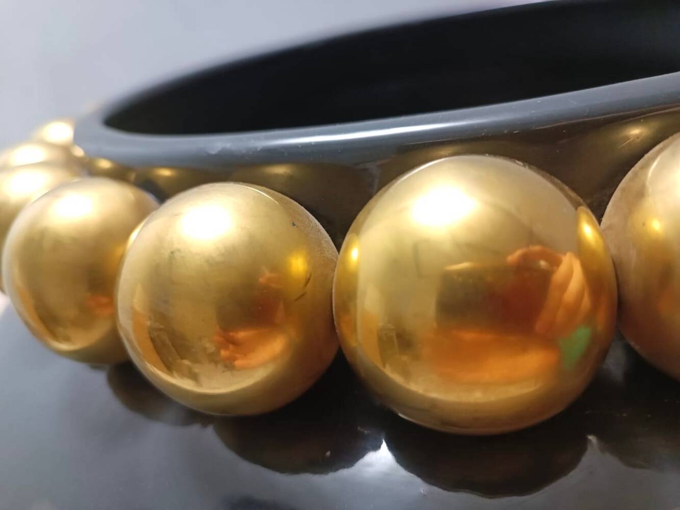 Dark Grey / Green Lacquered Ceramic Vase attr. to Domenico Rambelli, Italy