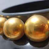 Dark Grey / Green Lacquered Ceramic Vase attr. to Domenico Rambelli, Italy