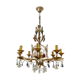 Italian Florentine Gold Gilded Murano Glass Chandelier