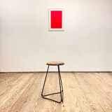Bar stool in steel and walnut