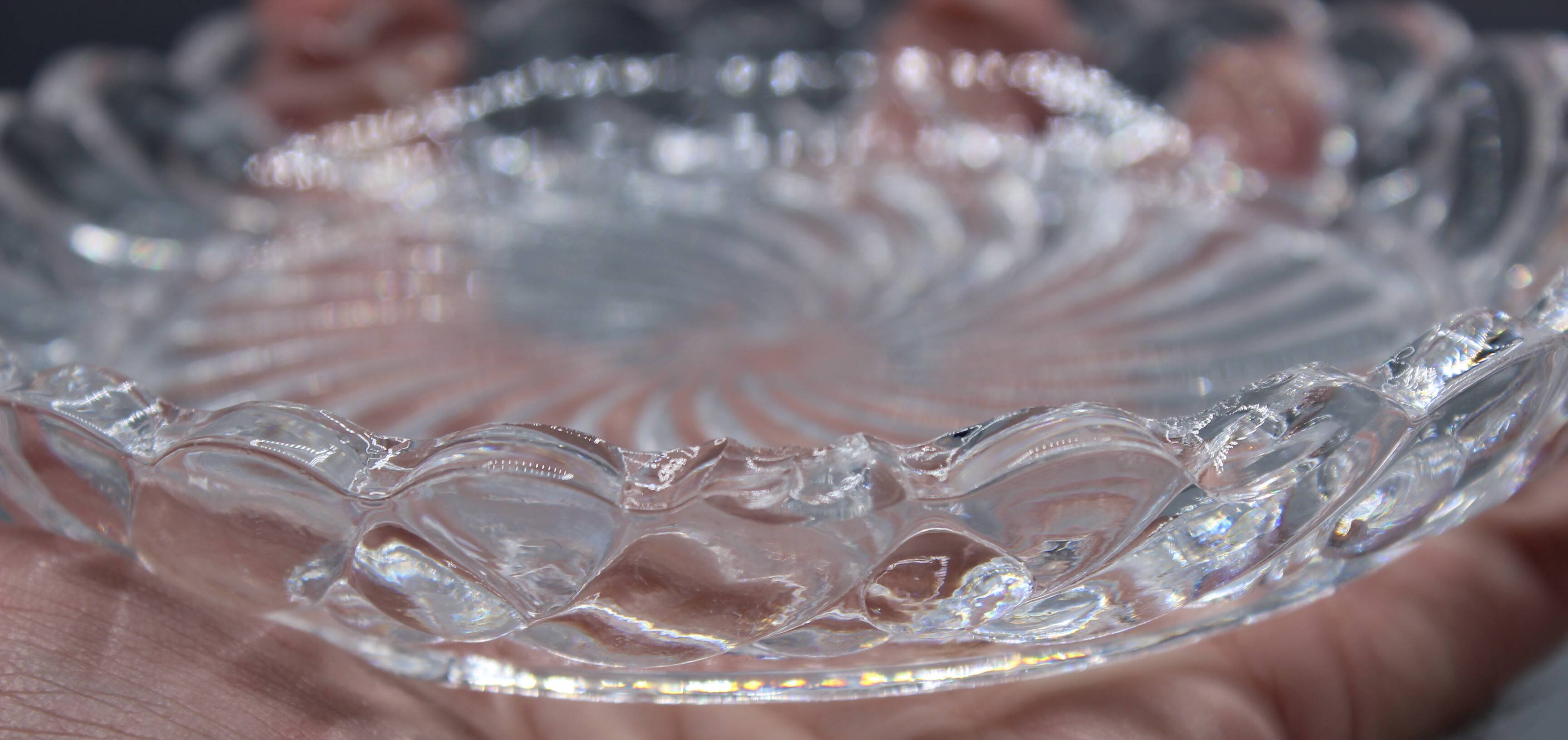 Lot of 4 old baccarat bottle coasters, twisted bamboo model