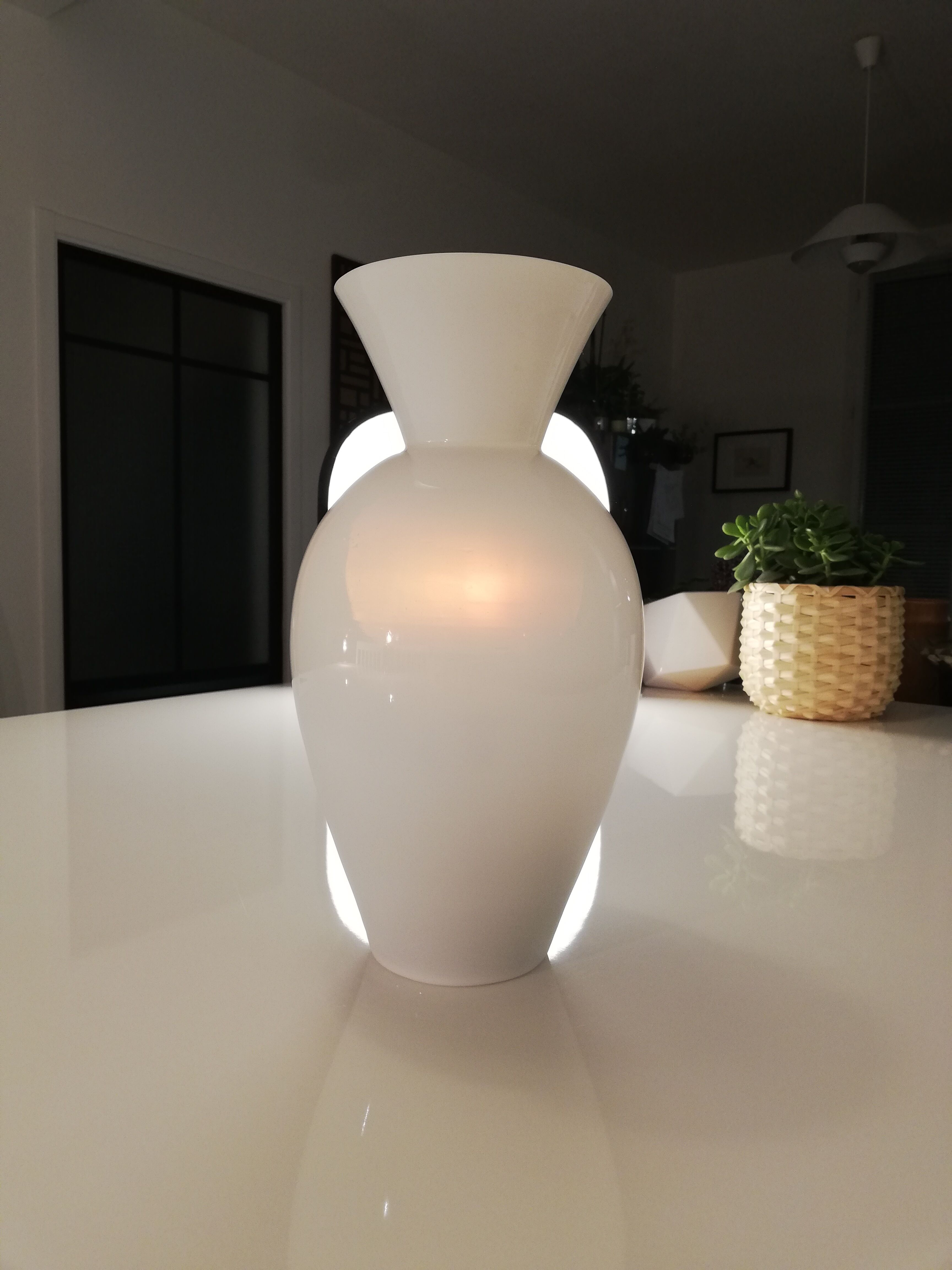 White opaline vase