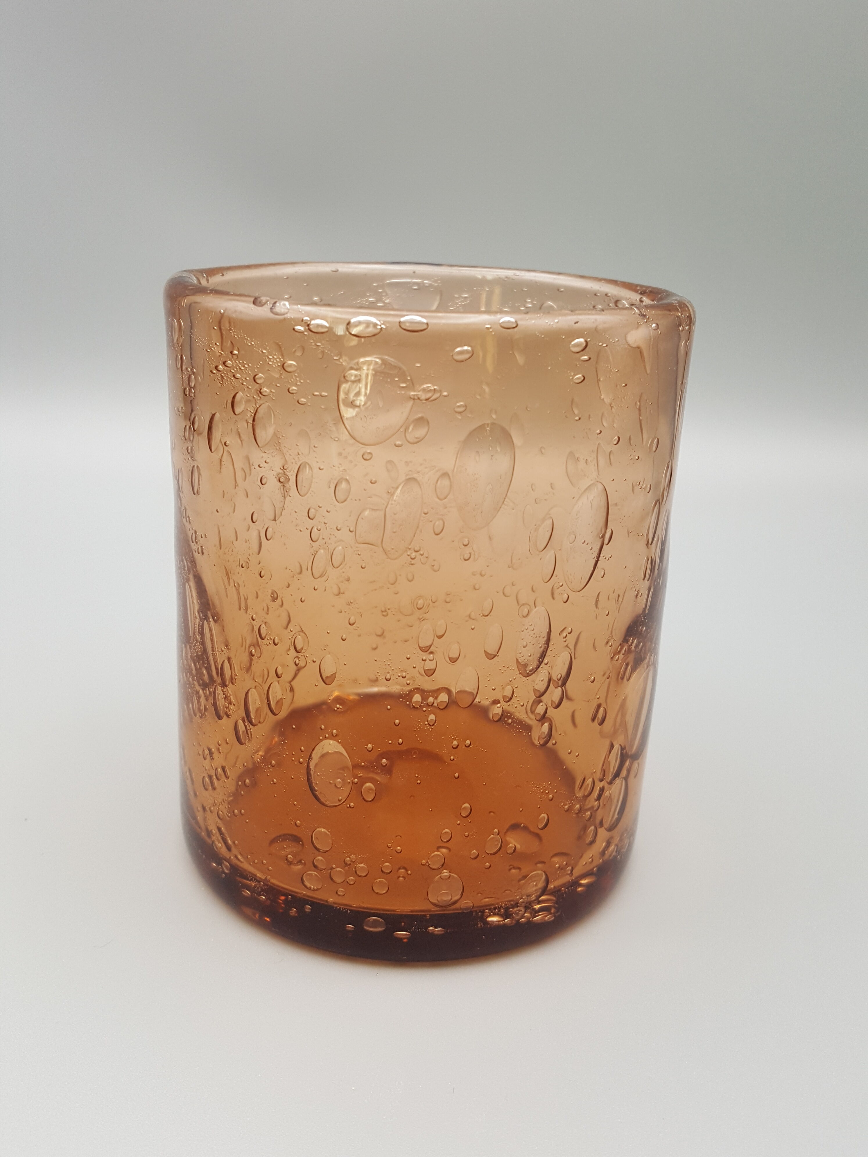 Set of 4 blown water glasses bubbled biot style