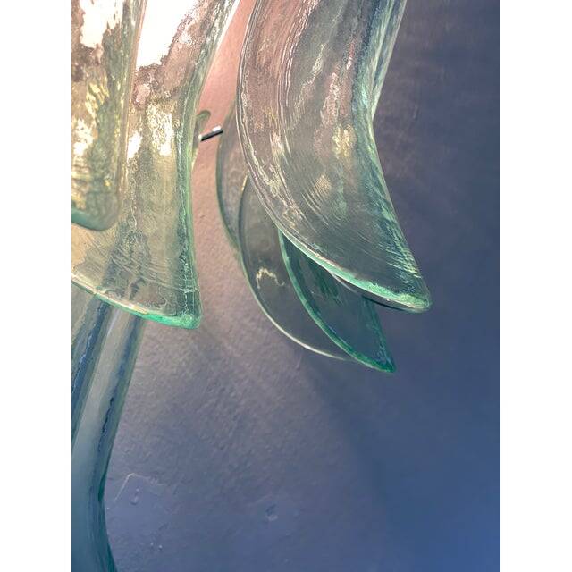 Contemporary Green-Wather Murano Glass "Selle" Wall Sconces in Mazzega Style - A Pair