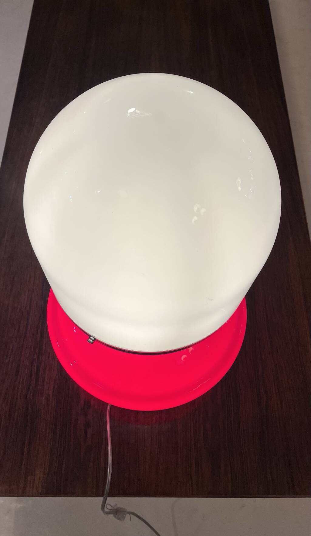 Red plastic table lamp